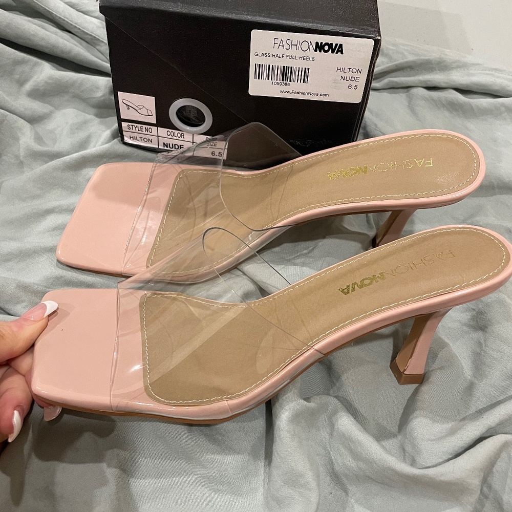 New fashion nova clear heels